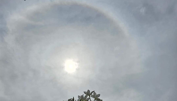 Sun halo seen in Karachis sky on July 19, 2024. — Reporter