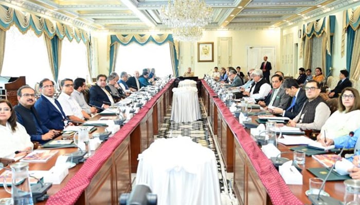 PM Shehbaz Sharif chairs a review meeting on Pak-China cooperation at PM House on July 20, 2024. — AFP