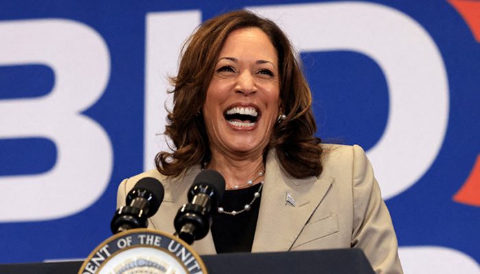 US Vice President Kamala Harris campaigns at Westover High School in Fayetteville, North Carolina, US, July 18, 2024. —Reuters