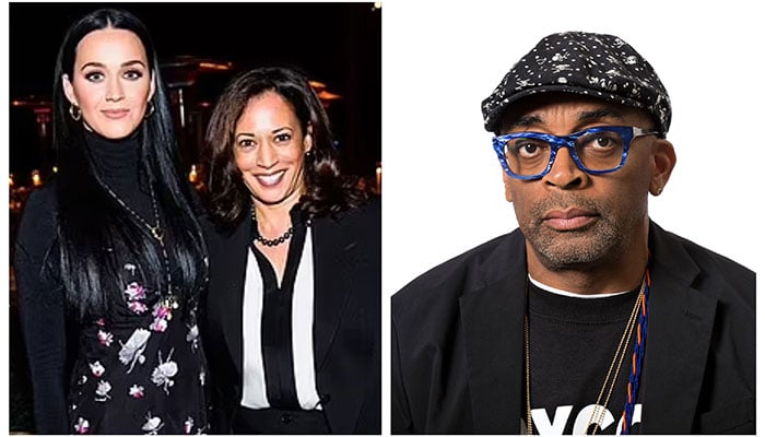 Spike Lee and Katy Perry throw support behind Kamala Harris.