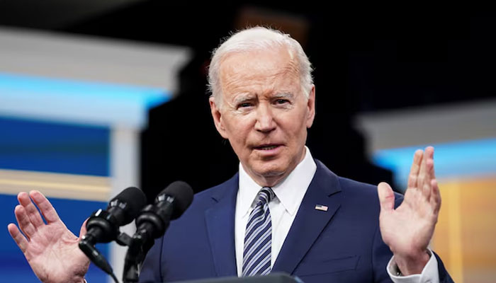 US President Joe Biden announces the release of 1 million barrels of oil per day for the next six months from the US Strategic Petroleum Reserve, as part of administration efforts to lower gasoline prices, during remarks in the Eisenhower Executive Office Building’s South Court Auditorium at the White House in Washington, US, March 31, 2022. — Reuters