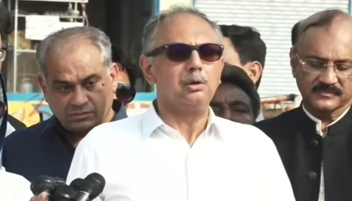 PTI Secretary General Omar Ayub is addressing a press conference in Islamabad on July 25, 2024. —YouTube/ Pakistan Tehreek-e-Insaf