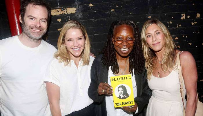 Jennifer Aniston, Whoopi Goldberg all smiles at Broadway Comedy Oh, Mary!