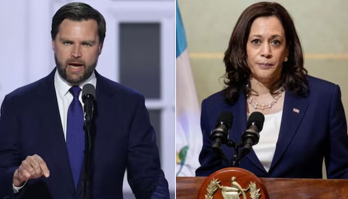 JD Vance (L) and Kamala Harris. —Reuters