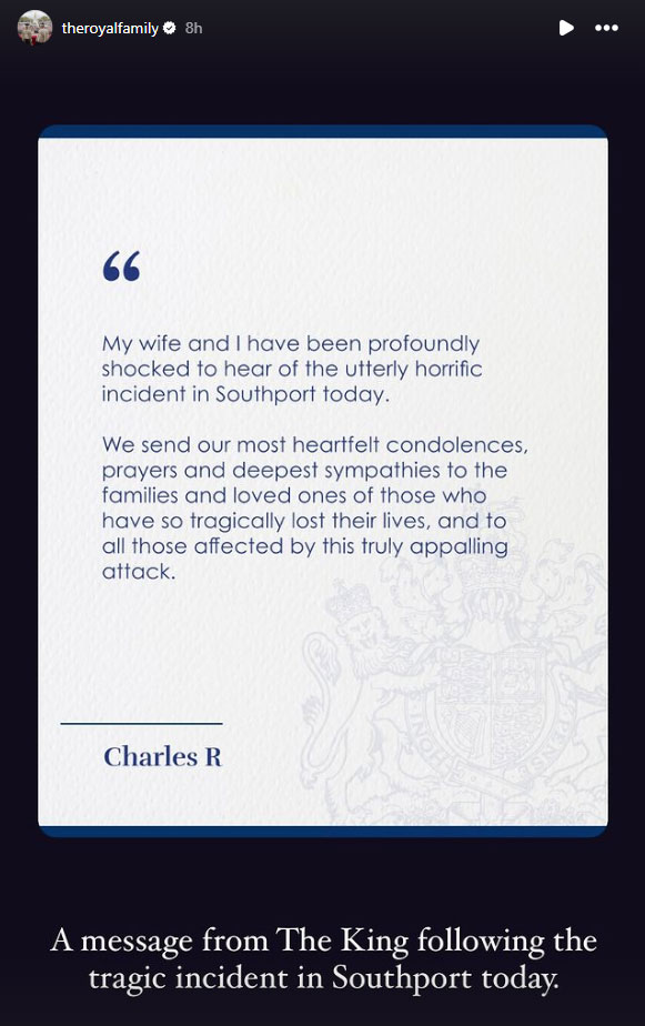 King Charles issues heartbreaking message over horrific loss