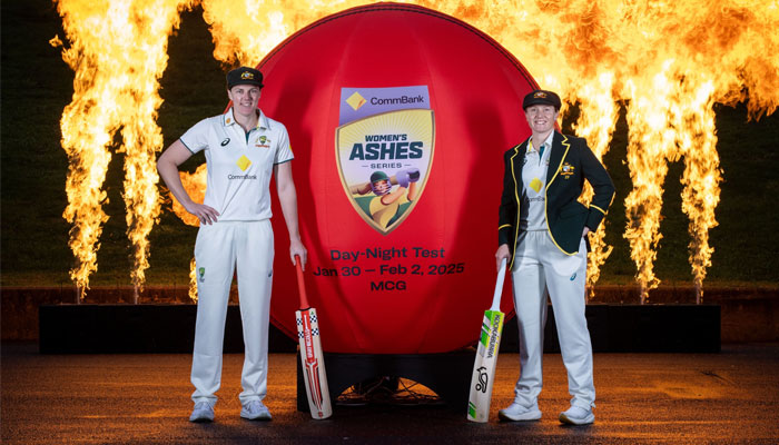 Australia captain Alyssa Healy (left) and vice-captain Tahlia McGrath pose for historic Womens Ashes Day-Night Test Match. — Cricket Australia/File