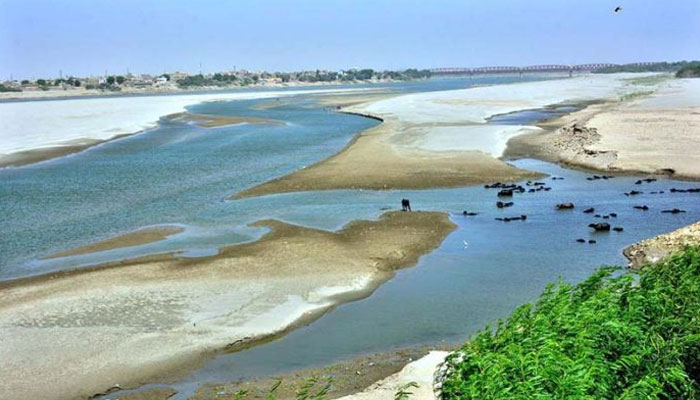 A view of dry bed of Indus River at Hussenabad. — APP/File