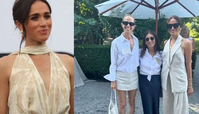 The Duchess of Sussex, aged 42, sported a pair of £360 trousers from the Australian brand