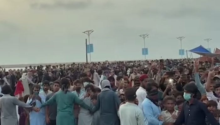 Women protesters attend a demonstration organised by Baloch Yakjehti Committee (BYC) in Gwadar, Balochistan, on August 2, 2024. — Screengrab viaFacebook/@Baloch Yakjehti Committee