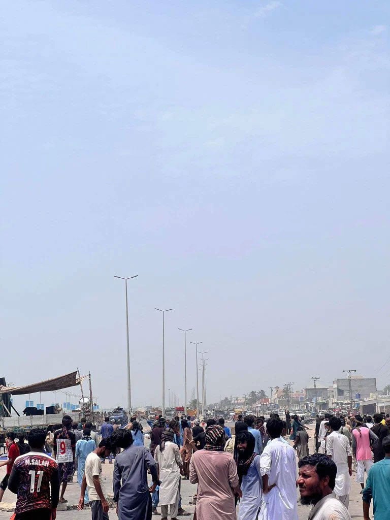 BYC protesters pictured at Gwadars Marine Drive demonstration on August 2, 2024. — Reporter