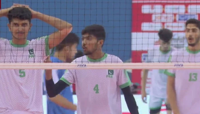 An image of the players from Pakistan Under-18 team during a match. — Screengrab/YouTube/Asian Volleyball Federation