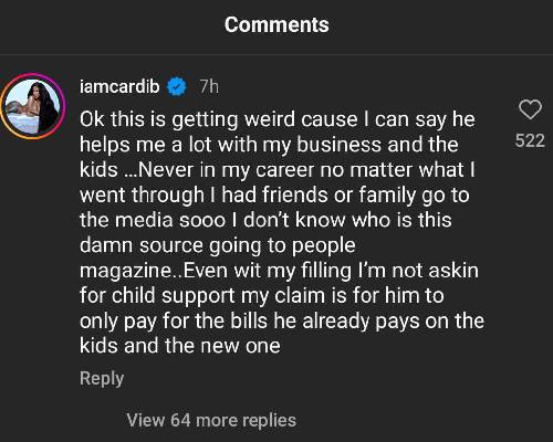 Cardi B defends husband Offset against online bashing: He helps me a lot