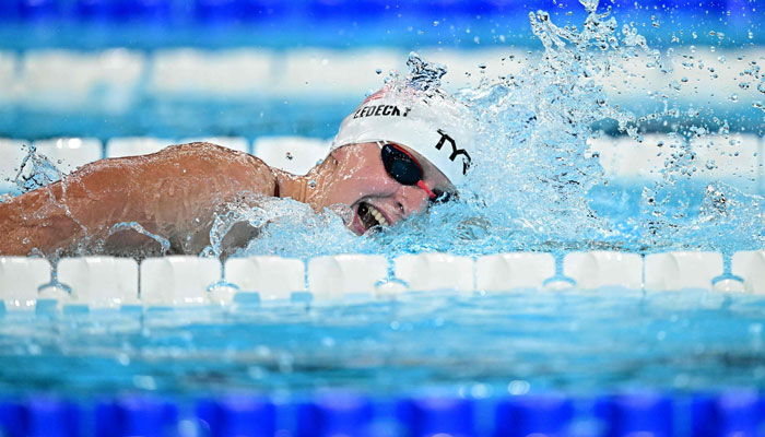 US’ Katie Ledecky competes in a heat of the women’s 800m freestyle swimming event during the Paris 2024 Olympic Games at the Paris La Defense Arena in Nanterre, west of Paris, on August 2, 2024. — AFP