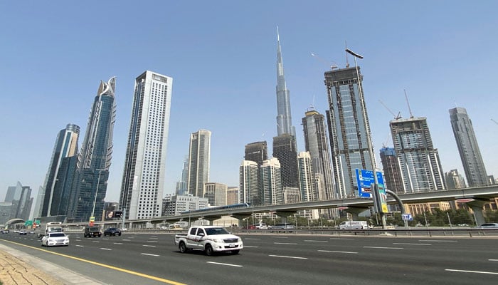 Cars are seen at Sheikh Zayed road in Dubai, United Arab Emirates, March 25, 2021. Picture taken March 25, 2021. — AFP