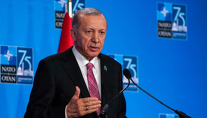 Turkeys President Tayyip Erdogan speaks during a press briefing during NATO’s 75th anniversary summit in Washington, US, July 11, 2024. — Reuters