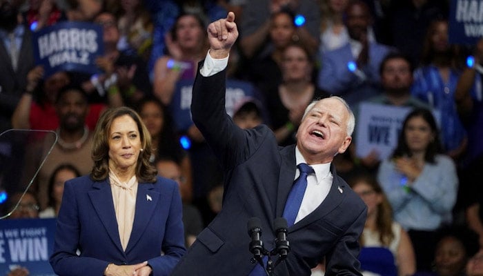 Kamala Harris and VP pick Tim Walz go on attack against Trump and Vance