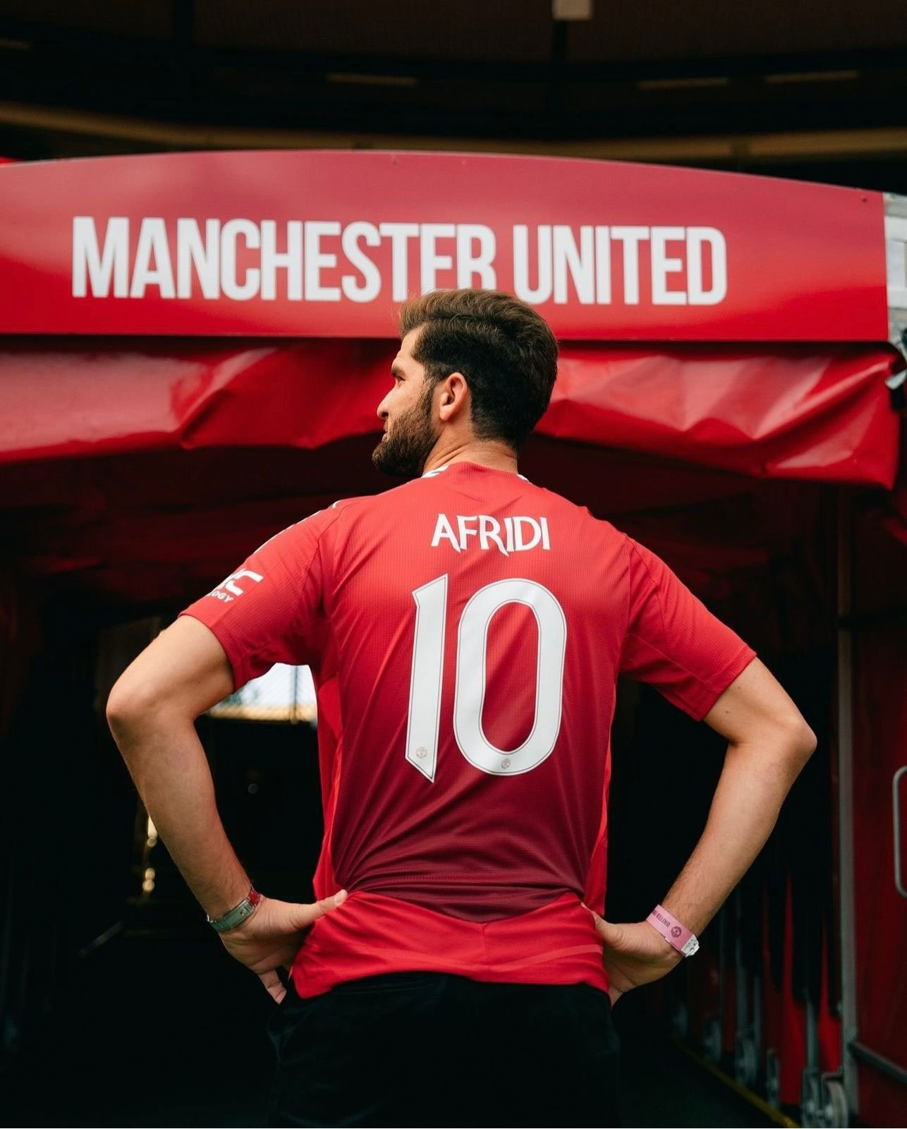 Shaheen Afridi is seen donning the number 10 jersey with Afridi written on it. — photo provided by reporters