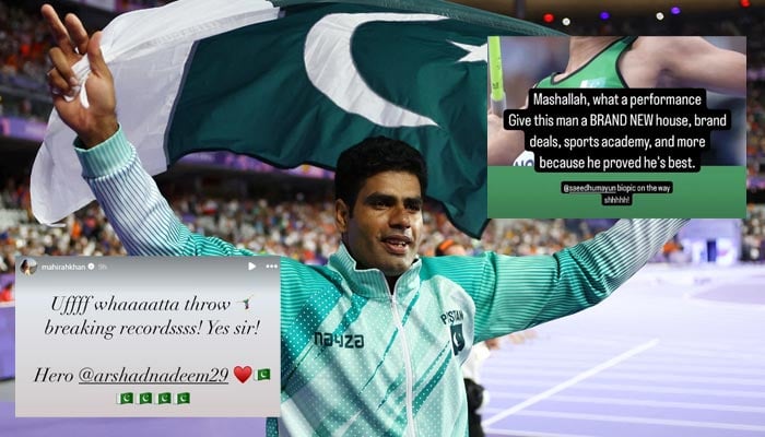 Celebrities heap praise on gold medallist Arshad Nadeem