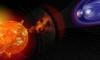 Earth surrounded by solar storm risking satellites, power grids