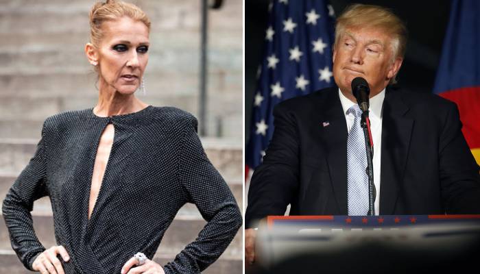 Celine Dion also seemed to mock Donald Trump for his choice of song