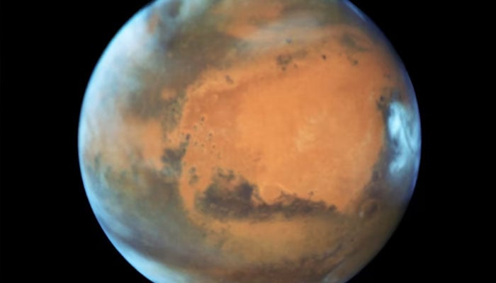 The planet Mars is shown in this NASA Hubble Space Telescope view taken May 12, 2016. — NASA