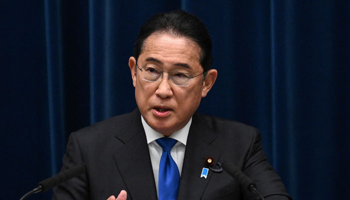 Japans Prime Minister Fumio Kishida speaks during a press conference at the prime ministers office in Tokyo on August 14, 2024. — REUTERS