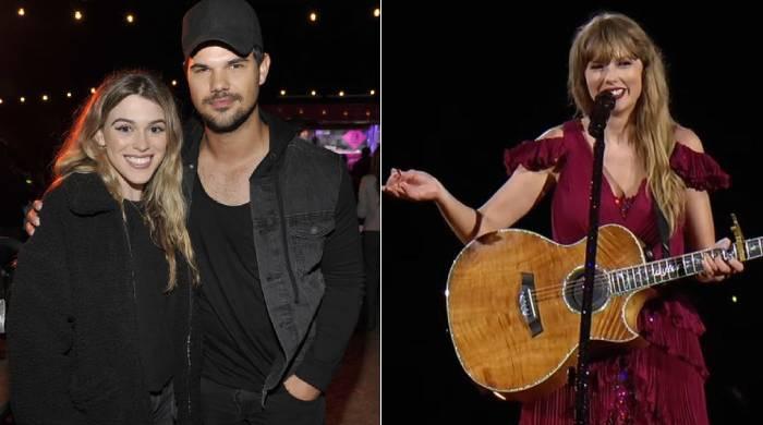 Taylor Lautner returns to ex Taylor Swift's 'Eras Tour' with wife Tay