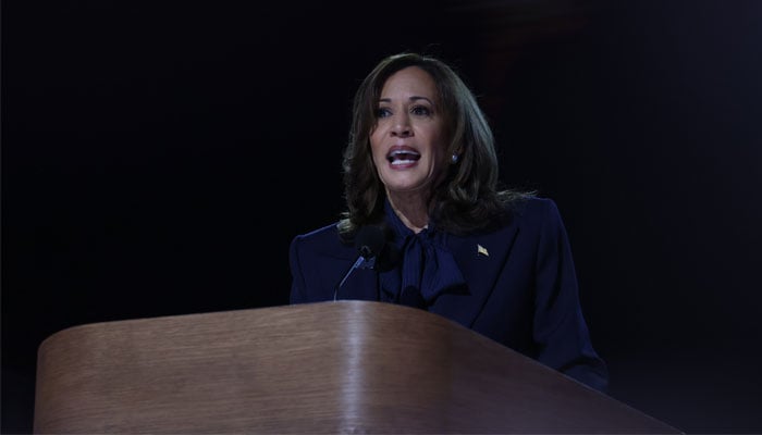 Democratic presidential nominee and US Vice President Kamala Harris takes the stage on Day 4 of the Democratic National Convention (DNC) at the United Center in Chicago, Illinois, US, August 22, 2024. — Reuters