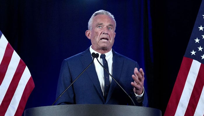 Independent presidential candidate Robert F. Kennedy Jr. speaks in Phoenix, Arizona, August 23, 2024. — AFP