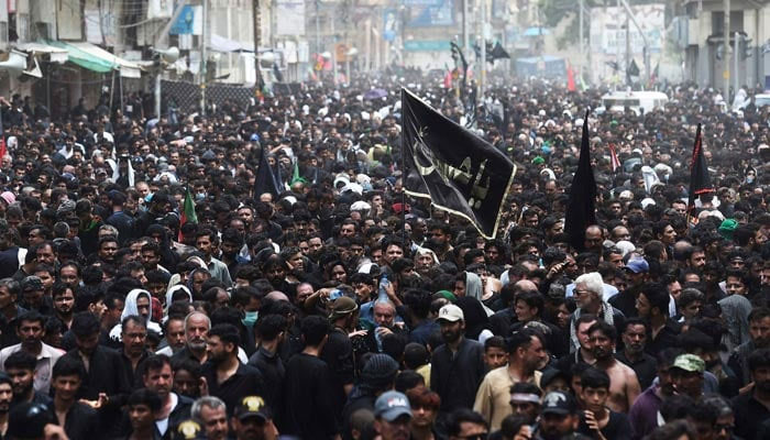 Mourners take part in a procession on the tenth day of Ashura during the Islamic month of Muharram, in Karachi. — AFP/File