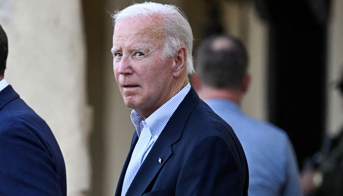 US President Joe Biden departs Old Mission Santa Ines Catholic Church after attending mass in Solvang, California, US on August 24, 2024. — Reuters