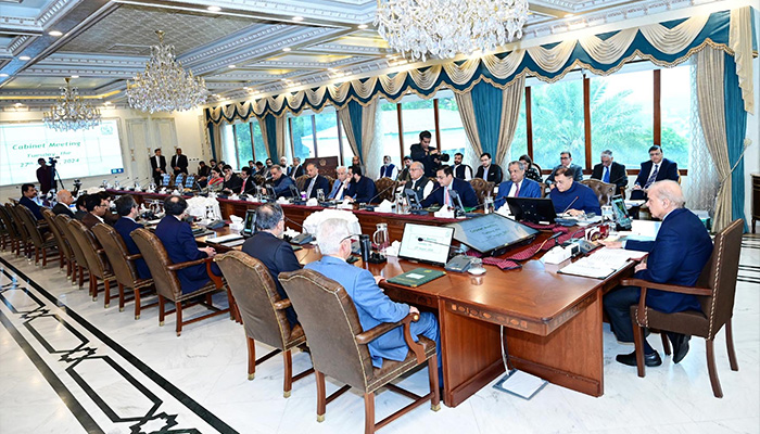 PM Shehbaz Sharif chairs the meeting of federal cabinet in Islamabad on August 27, 2024. — PID