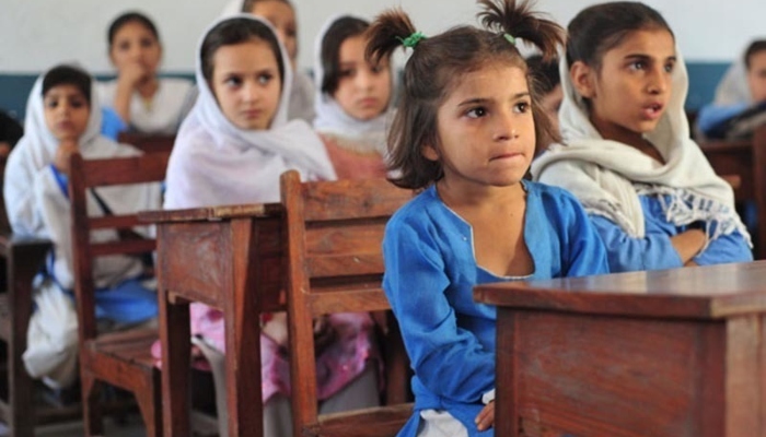 Girls are sudying in a school in Pakistan. —AFP/ File