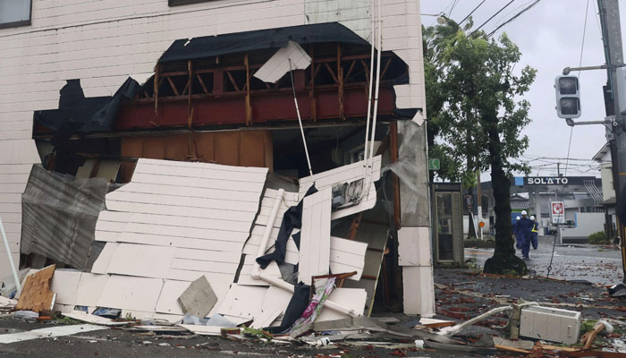 A house damaged by strong winds caused by Typhoon Shanshan is seen in Miyazaki, southwestern Japan on August 29, 2024. — Reuters