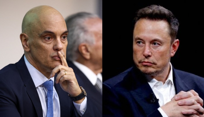 A combo showing Brazilian SC Justice Alexandre de Moraes (left) and X owner Elon Musk. — Reuters/File