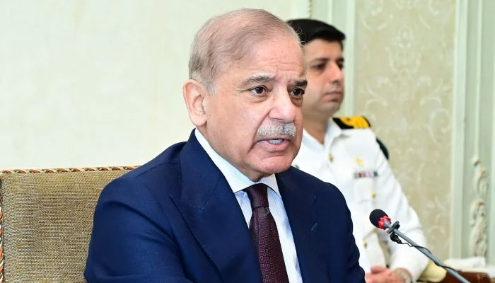 Prime Minister Shehbaz Sharif is presiding a meeting in Islamabad on April 3, 2024. —Facebook/Mian Shehbaz Sharif