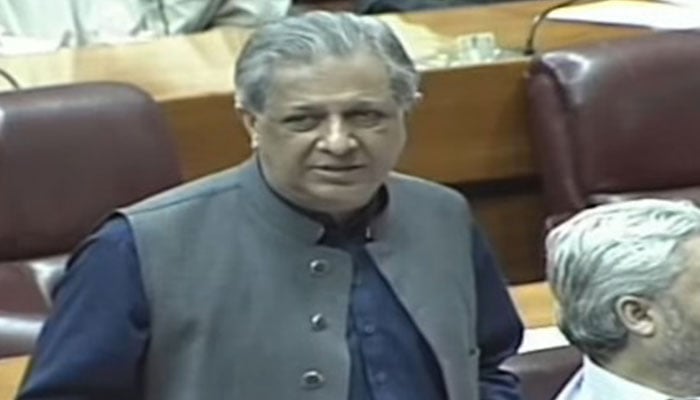 Federal Law Minister Azam Nazeer Tarar speaks during the National Assembly session in Islamabad on September 4, 2024. — Screengrab via Geo News