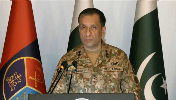 Director General Inter-Services Public Relations (DG ISPR) Lieutenant General Ahmad Sharif Chaudhry addresses a press conference on September 5, 2024. — Screengrab via Facebook/OfficialDGISPR