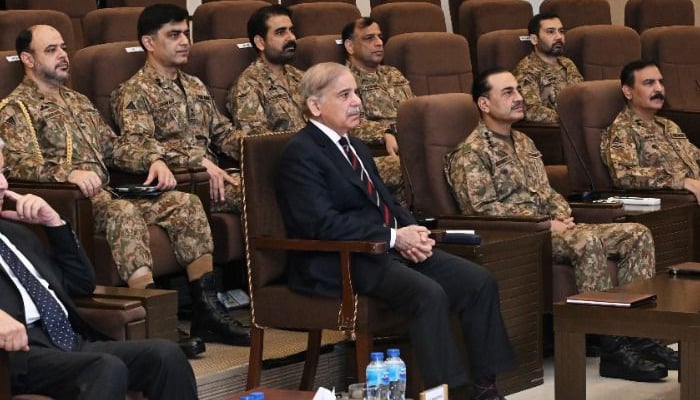 PM Shehbaz Sharif attends the concluding session of Army War Game in Rawalpindi on September 5, 2024. — ISPR