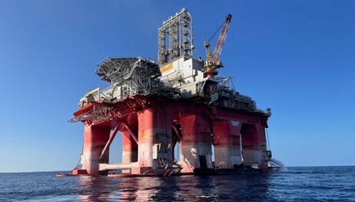 A view shows the TransOcean Barents drilling rig, at around 120 km off the coast of Beirut, Lebanon in this handout picture obtained by Reuters on August 16, 2023. — Reuters