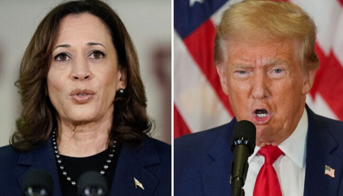 Vice President of the US and US presidential election candidate Kamala Harris (L) and former president of the US and Republican presidential candidate Donald Trump. — AFP/Reuters/File