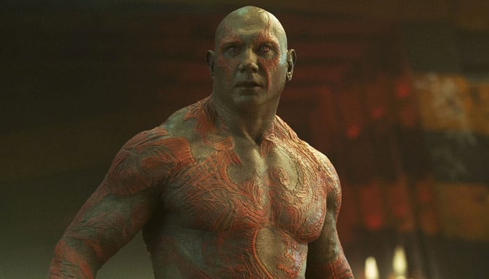 Dave Bautista plays Drax the Destroyer in all three Guardians of the Galaxy films