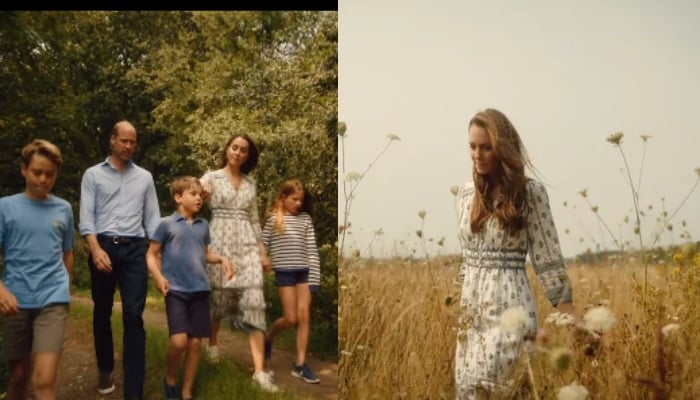 The Princess of Wales is joined by Prince William and their children in touching video