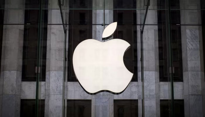 An Apple logo hangs above the entrance to the Apple store on 5th Avenue in the Manhattan borough of New York City, July 21, 2015. — Reuters