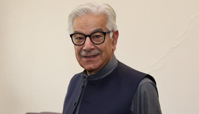 Federal Minister for Defence Khawaja Asif posing for a picture in Islamabad on April 5, 2024. — Facebook/ @khawajaAsifofficial