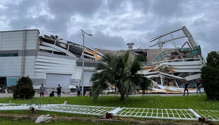 A view of an electronics factory collapsed following the impact of Typhoon Yagi, in Trang Due Industrial Zone, Hai Phong city, Vietnam, on September 9, 2024. —Reuters