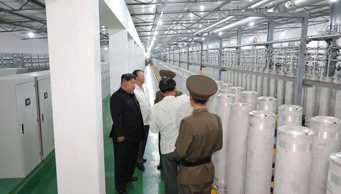 North Korean leader Kim Jong Un tours facilities during a visit to the Nuclear Weapons Institute and the production base of weapon-grade nuclear materials at an undisclosed location in North Korea, in this photo released by North Korea’s official Korean Central News Agency September 13, 2024. — Reuters