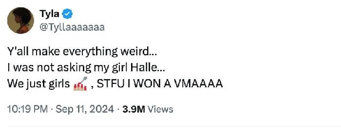 Tyla and Halle Bailey debunk feud rumours after awkward VMAs moment