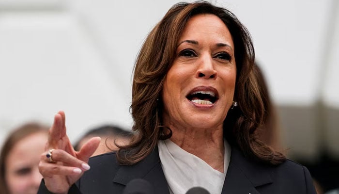 US Vice President Kamala Harris delivers remarks to the women and mens National Collegiate Athletic Association (NCAA) Champion teams on the South Lawn of the White House, Washington, US on July 22, 2024. — Reuters