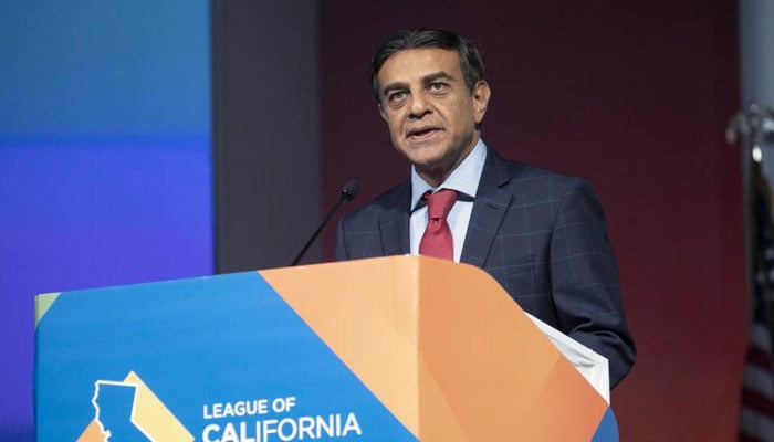 Ali Sajjad Taj gives remarks during the annual League of California Cities Annual Conference and Expo. — Western City